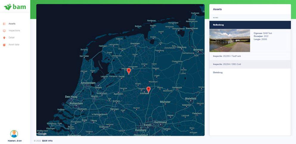 Digitale weergave locaties bruggen