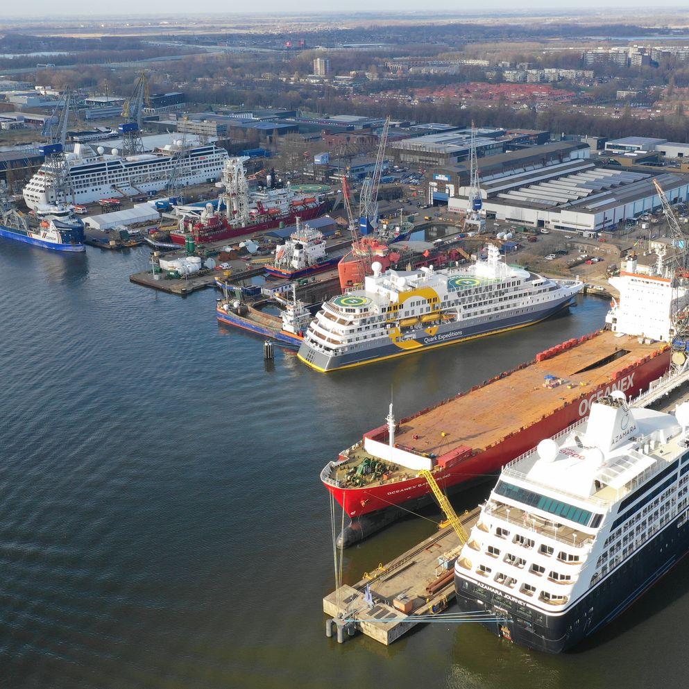 BAM legt mobiele walstroominstallatie aan voor Damen Shiprepair Amsterdam