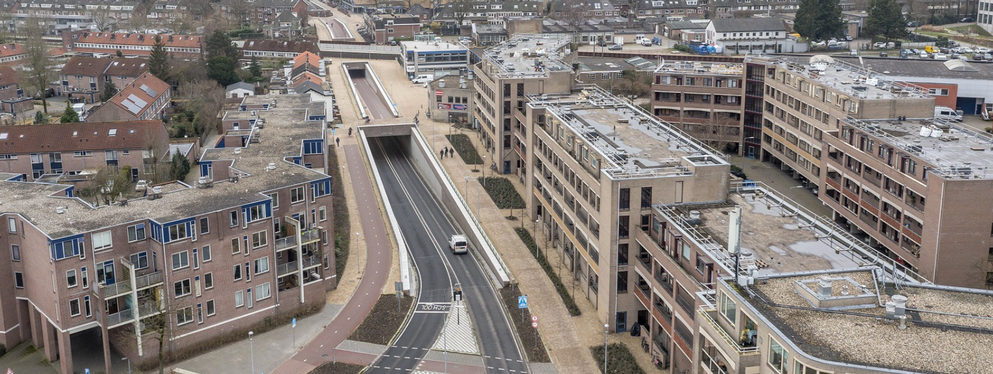 Alexiatunnel dubbellaagse spooronderdoorgan Hilversum eerste pionier BAM omgeving
