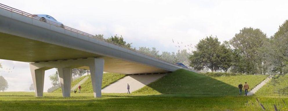 Nieuwe brug bij Well in Limburg voor betere waterafvoer bij hoogwater BAM klimaat bereikbaarheid