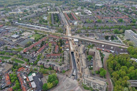 Alexiatunnel dubbellaagse spooronderdoorgan Hilversum eerste pionier BAM omgeving